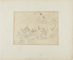 Szkice bitwy kawaleryjskiej autorstwa Jean Louis André Théodore Géricault
