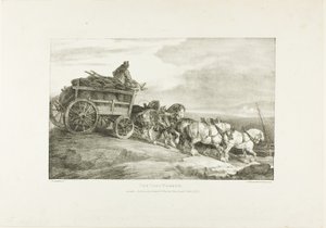 Wagon z węglem, płyta 7 z Różne tematy narysowane z życia na kamieniu autorstwa Jean Louis André Théodore Géricault