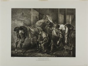 The English Farrier, płyta 10 z różnych tematów narysowanych z życia i na kamieniu (The English Suite) autorstwa Jean Louis André Théodore Géricault