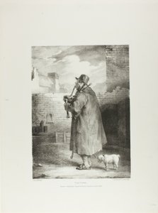 The Piper, płyta 1 z Różne tematy narysowane z życia i na kamieniu (The English Suite) autorstwa Jean Louis André Théodore Géricault
