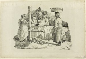Śpiący sprzedawca ryb autorstwa Jean Louis André Théodore Géricault