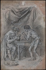 Lazarillo de Tormes kradnący napój niewidomemu autorstwa Jean Louis Ernest Meissonier