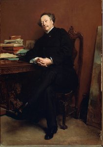 Portret Alexandre Dumas Jr. (1824-1895) w 1877 r. Obraz Jean Louis Ernest Meissonier (1815-1891). Pałace w Wersalu Muzeum autorstwa Jean Louis Ernest Meissonier