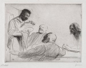 Przed posiłkiem w Emaus. autorstwa Jean Louis Forain