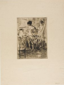 Tancerze w swojej garderobie autorstwa Jean Louis Forain