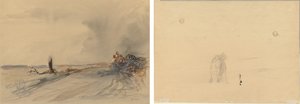 Ziemia zdewastowana (recto); Postacie w krajobrazie (verso) autorstwa Jean Louis Forain
