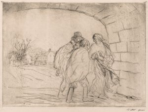 Spotkanie pod kryptą. autorstwa Jean Louis Forain