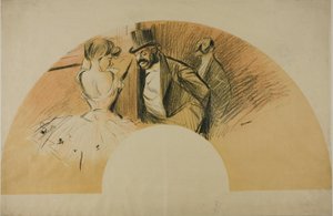 Wachlarz na bal Gavarni autorstwa Jean Louis Forain