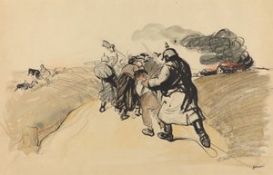 Niemiecki najazd na wioskę autorstwa Jean Louis Forain