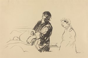 Scena szpitalna, ok. godz. 19141919. autorstwa Jean Louis Forain