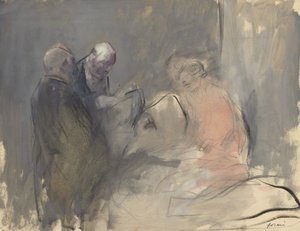 In the Hospital recto Szkic do In the Hospital verso, czwarty kwartał 1800 lub pierwszy trzeci 1900 autorstwa Jean Louis Forain