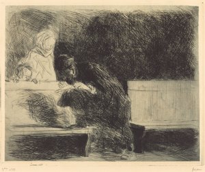Prawnik przechodzący przez brief autorstwa Jean Louis Forain