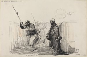 Zwrot uprawnionego. -Spadasz!, c. 19141919. autorstwa Jean Louis Forain