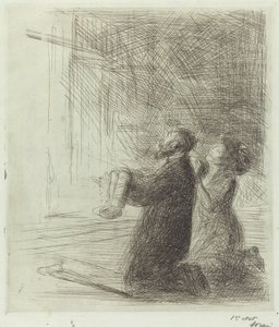 Lourdes, błaganie przed grotą (płyta czwarta) autorstwa Jean Louis Forain
