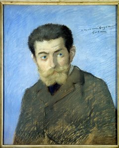 Portret francuskiego pisarza Charlesa Marie Georgesa Huysmansa z Jorisem Karla Huysmansa (1848-1907) Pastel Jean-Louis Forain (1852-1931) Nd. 0,55x0,44 m XIX wiek - Portret francuskiego pisarza Charlesa Marie Georges Huysmansa zwanego Joris Karl Huysmans autorstwa Jean Louis Forain