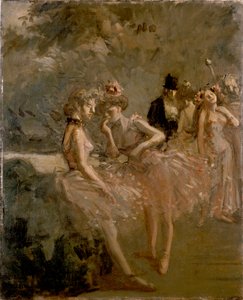 Scena na skrzydłach teatru, ok. 1870-1900 autorstwa Jean Louis Forain