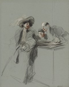 Klient, czwarty kwartał 1800 lub pierwszy trzeci 1900. autorstwa Jean Louis Forain