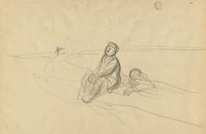 Dwie postacie na drodze (verso) autorstwa Jean Louis Forain