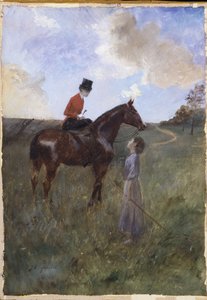 Kobieta na koniu i pasterka autorstwa Jean Louis Forain
