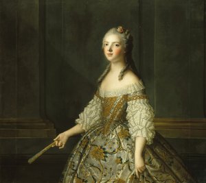Lady Adelaide of France 1732-1800, Trzymając wachlarz, ca. autorstwa Jean Marc Nattier