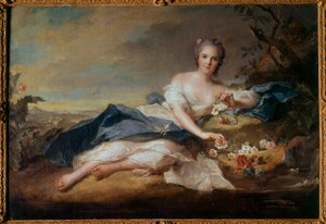 Portret Madame Henriette z Francji (1727-1752) we Flore, córka Ludwika XV Obraz Jean Marc (Jean-Marc) Nattier (1685-1766) 1742 Słońce 0,96x1,51 m autorstwa Jean Marc Nattier