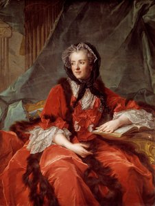 Portret Marie Lesczinska (Lesczyńska) (1703-1768) Królowa Francji Obraz Jean Marc (Jean-Marc) Nattier (1685-1766) 1748 Sun 1,37x1,05 m Dijon, Musee des Beaux Arts autorstwa Jean Marc Nattier