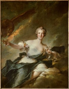 Portret księżnej Chaulnes, reprezentowanej w Hebe, bogini Rozumu (Anne Josephe Bonnier de la Masson (1718-1787), żony księcia Chaulnes) Przedstawia go orzeł symbolizujący boga Jowisza - Obraz Jeana Marca ( Jean-Marc) Nattie autorstwa Jean Marc Nattier