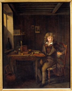 Młody student przygotowujący kolorystykę mistrza Malarstwo Jean Michel Grobon (1770-1853) XIX-wieczny Lyon, Musee des Beaux Arts