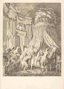 Łóżko panny młodej autorstwa Jean Michel Moreau after Pierre Antoine Baudouin