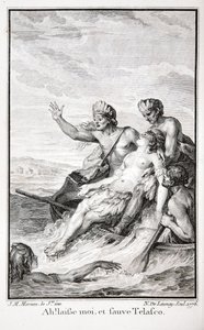 Ach! Zostaw mnie i uratuj Telasco!, ilustracja z „Inków, czyli zniszczenie imperium Peru” Jean-Francois Marmontel, sztychowana przez Nicolasa Delaunaya