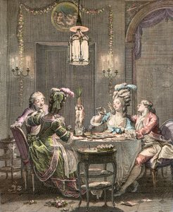 Le supper fin - rycina Moreau Jean Michel, le Jeune (1741-1814) - Kolacja dla smakoszy rytowana przez Isidore Stanislas Helman (1743-1809) 1781 wg Moreau, Jean Michel the Younger (1741-1814)