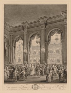 Bal maskowy wydany w Hôtel de Ville, 23 stycznia 1782 r. autorstwa Jean Michel the Younger Moreau