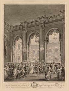 Bal maskowy w Hôtel de Ville, 23 stycznia 1782 autorstwa Jean Michel the Younger Moreau