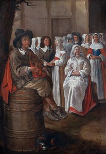 Scena ślubna par Michelin, Jean (1623-1695). Olej na płótnie, format : 76x52, , Kolekcja prywatna