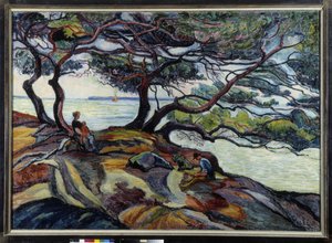 Wyspa Hyeres od Cape Brenat autorstwa Jean Misceslas Peske