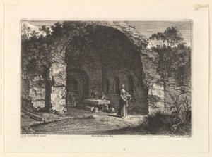 La Caffarella lub Grotte dEgerie. autorstwa Jean Morin