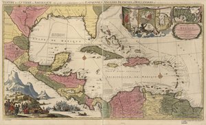 Archipelag Meksyku, gdzie znajdują się wyspy Kuba, Hiszpania, Jamajka itd. autorstwa Jean; Mortier Cóvens