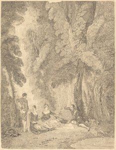 Koalicja autorstwa Jean Moyreau after Antoine Watteau