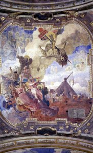 Sufit ratusza w Tuluzie: Alegoria śmierci Simona de Montfort autorstwa Jean Paul Laurens autorstwa Jean Paul Laurens