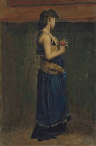 Jean-Paul Laurens - Studium całopostaciowej kobiety z epoki Merowingów autorstwa Jean Paul Laurens
