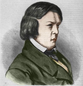 Robert Schumann Niemiecki kompozytor. Rysunek J.B. Laurensa. autorstwa Jean Paul Laurens
