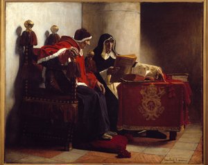 Papież i Inkwizytor powiedzieli także: „Sixtus IV (1471-1484) i Tomas de Torquemada (1420-1498)”. Obraz Jeana Paula Laurensa (1838-1921)