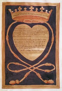 Fol. 61r Koronowane Serce Odwagi, z relacji z pogrzebu Anny Bretanii (1477-1514) 1515