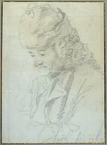 Wolter (1694-1778) na starość, 1769 (kredka na papierze)