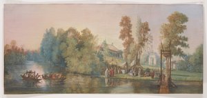 Szarmancka scena: piknik nad jeziorem, 1787