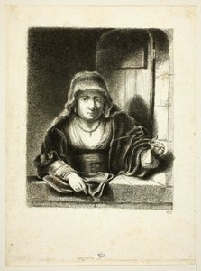 Kobieta przy oknie autorstwa Jean Pierre Norblin de La Gourdaine