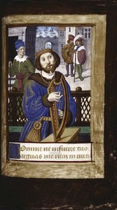 Król Dawid grający na harfie z Lettres bâtardes, ok. 1490-1510