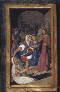 Zmartwychwstanie Łazarza z Lettres bâtardes, ok. 1490-1510