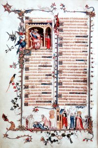 Strona z Brewiarza Belleville 1323-1326 autorstwa Jean Pucelle