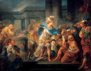 Aleksander przecina węzeł gordyjski, koniec XVIII i XIX w.